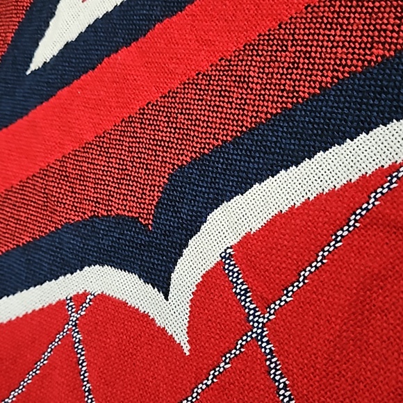 LA Angels of Aneheim Woven Tapestry Blanket Home Decor Red White Blue Frayed Hem - Picture 6 of 6